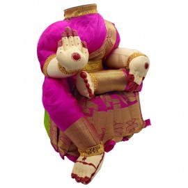Ammavari Idol (Pink Colour with Kaddi Border) (10 Inchs)